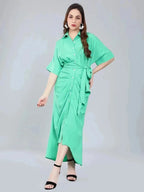 Cinched Waist Belted Shirt Dress