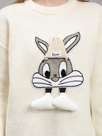 Bunny Patch Knitted Long Pullover