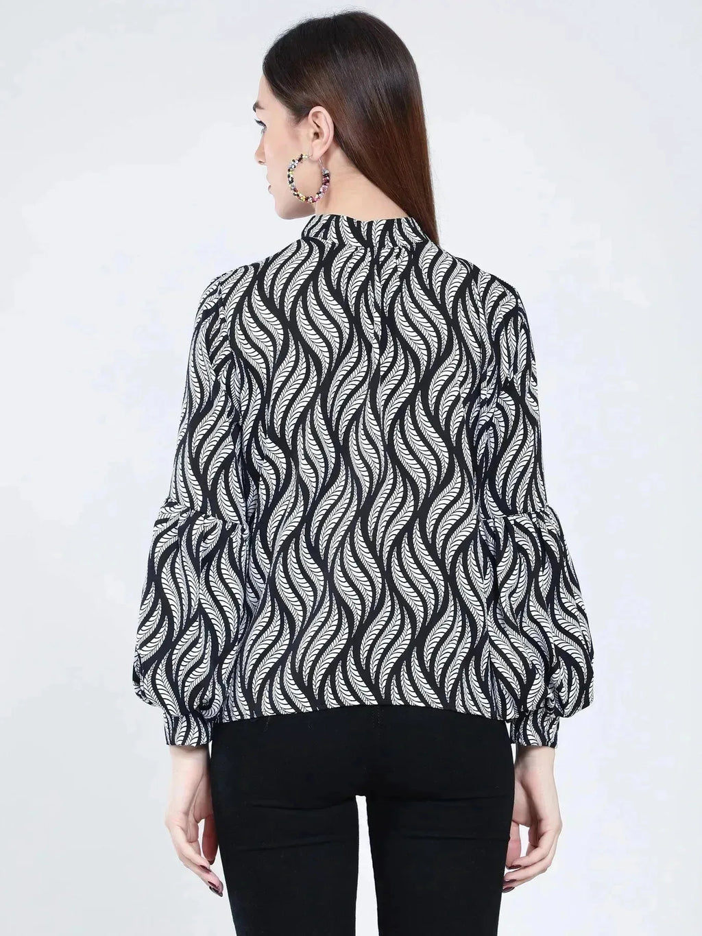 Swirl Leaf Printed Blouse
