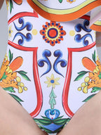 One Shoulder Monokini With Sarong