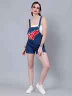 Embroidery Denim Playsuit