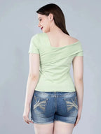 Asymmetric Neck T-Shirt