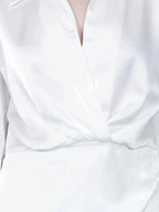 Satin Wrap Short Dress