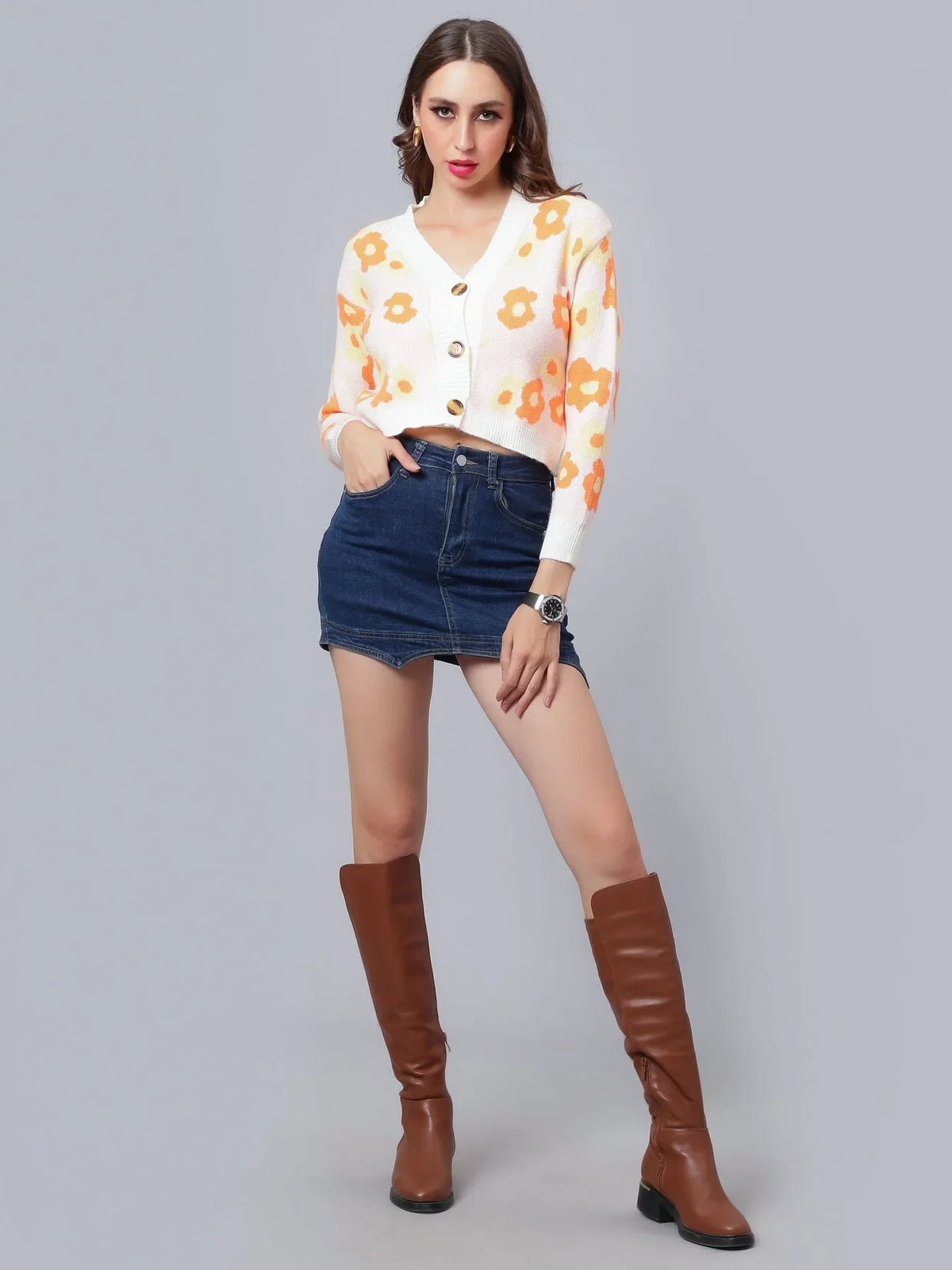 Floral Cardigan Two Piece Set