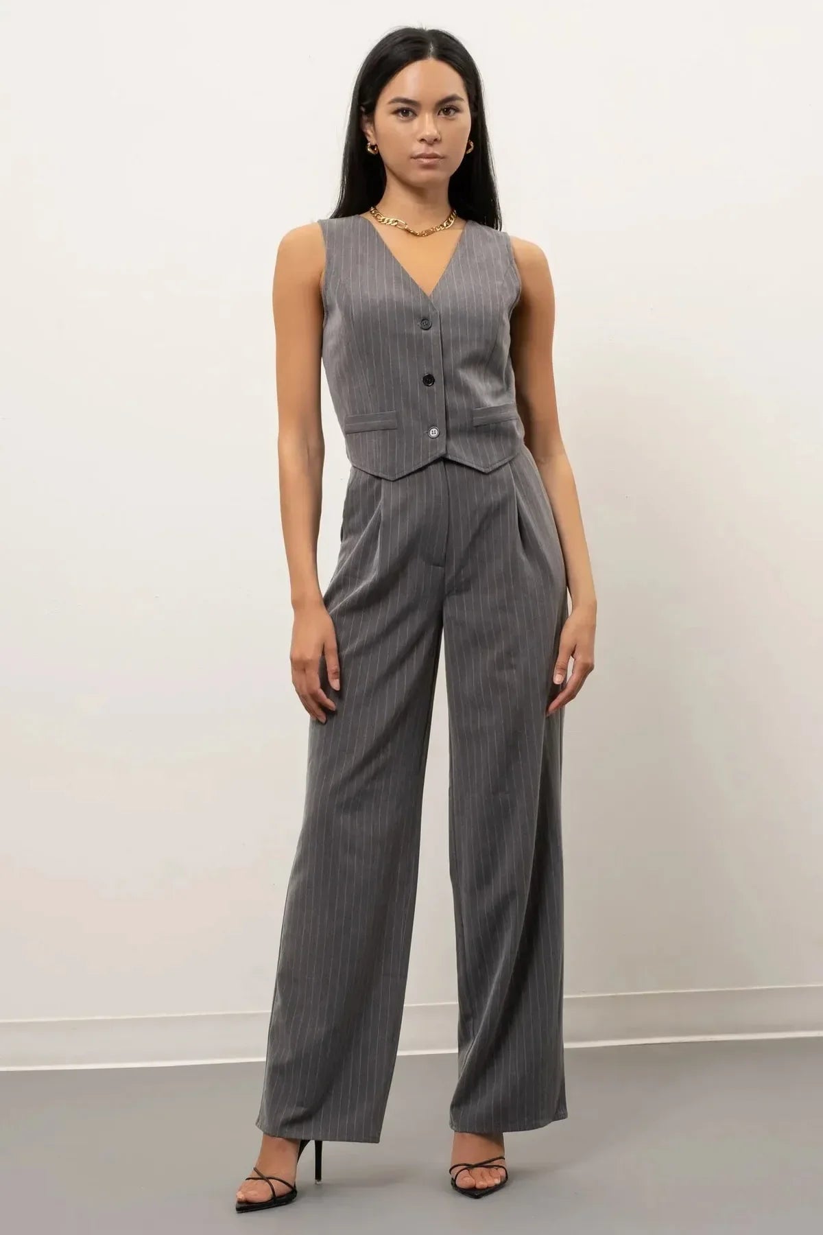 Pinstripe Two-Piece Set