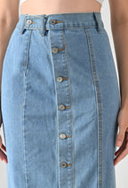 Frontline Button Midi Skirt