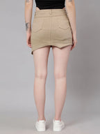 Asymmetrical Denim Mini Skirt