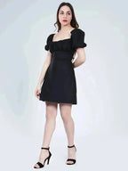 Off Shoulder Puff Sleeves Dress