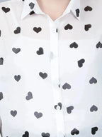 Heart Print Sheer Shirt