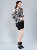 Geometrical Cold Shoulder Blouse