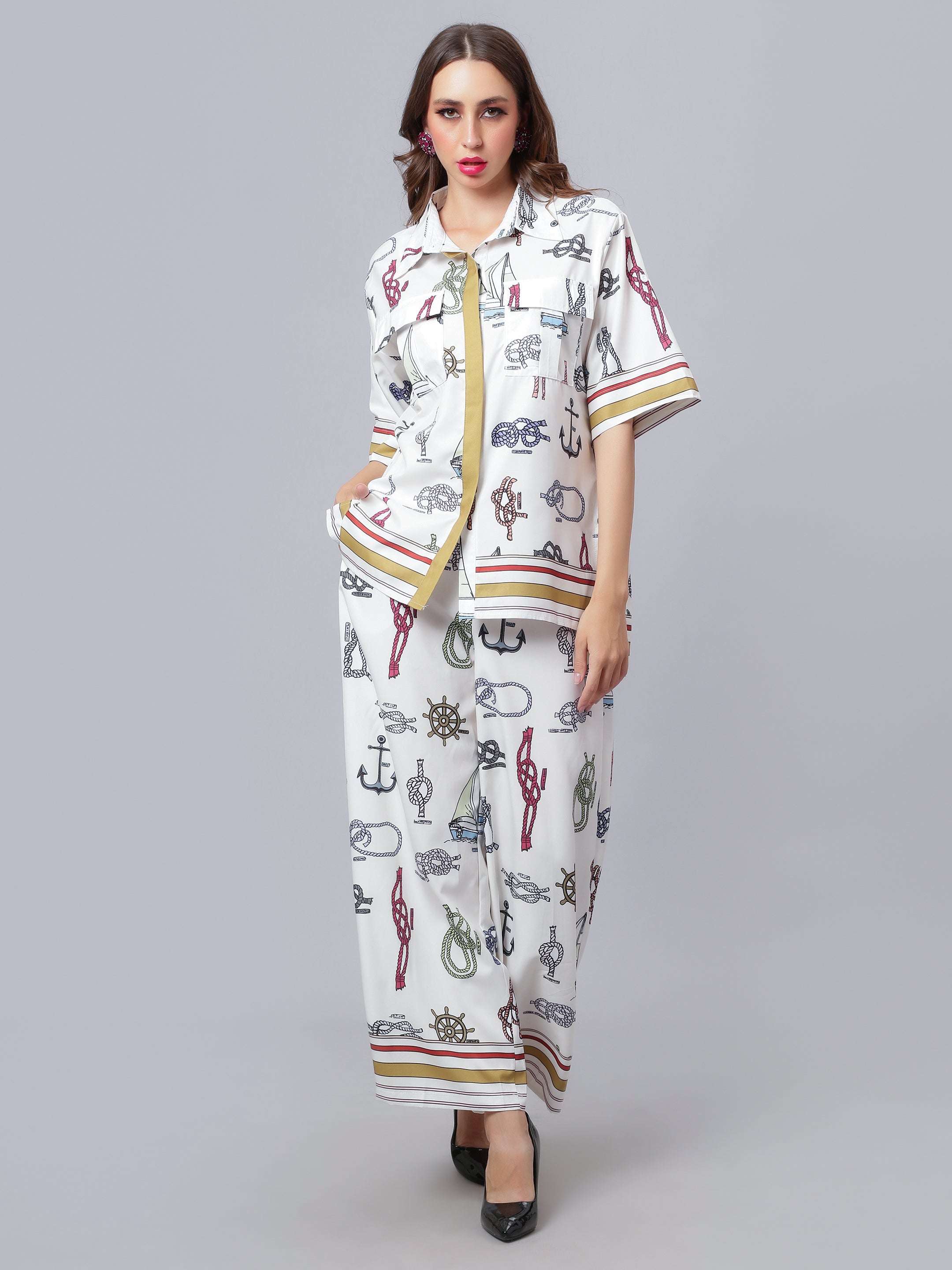 Sail Away Printed Two-Piece Set