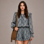 Paisley Ruffle Mini Dress