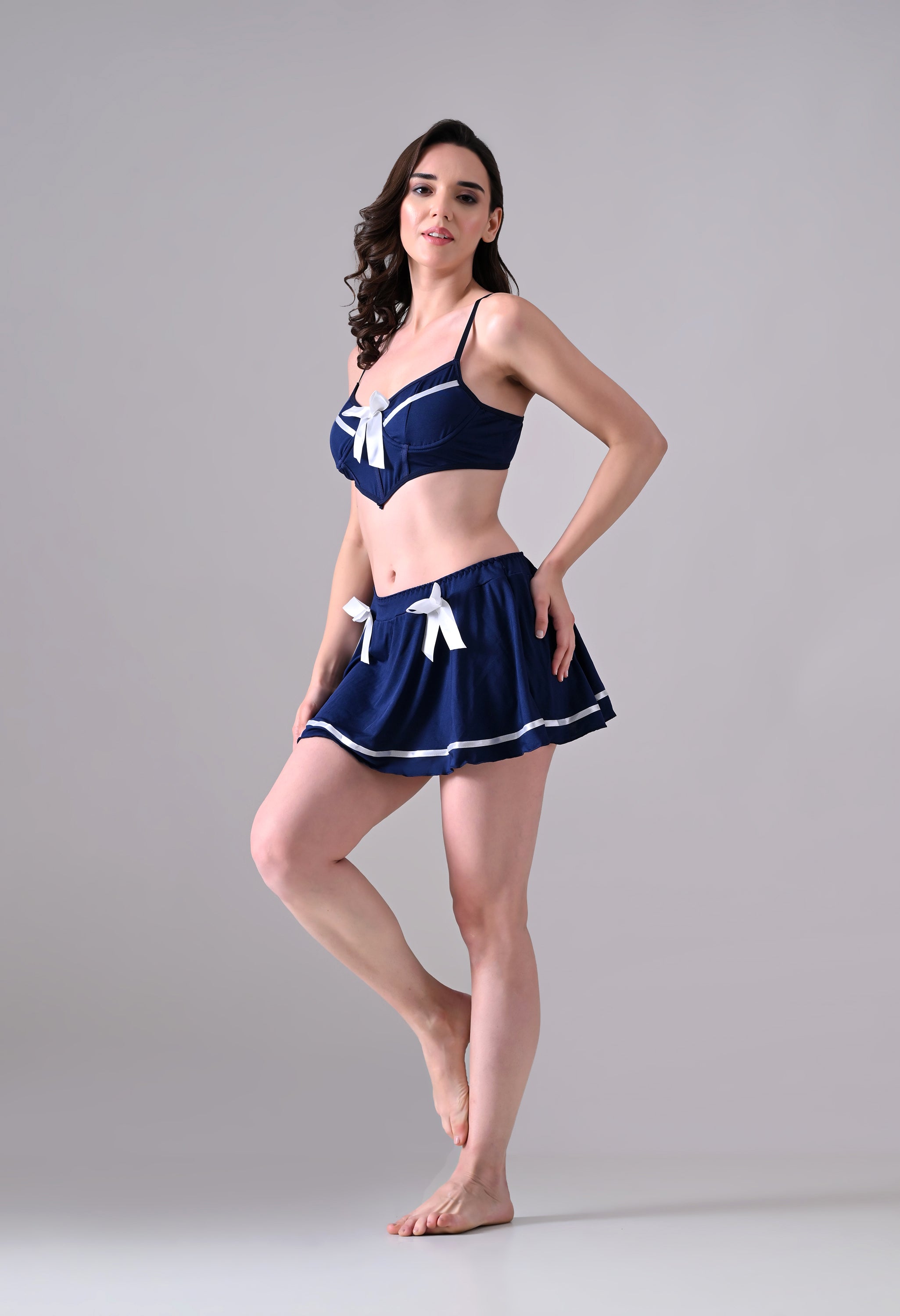 Navy Doll Bustier Set