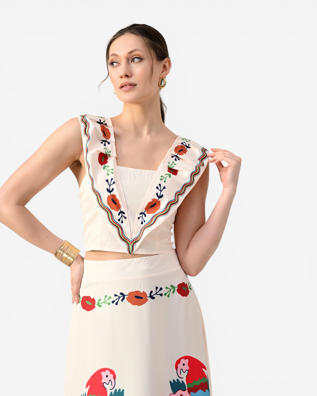 Wide Strap V-Neck Co-ord Set