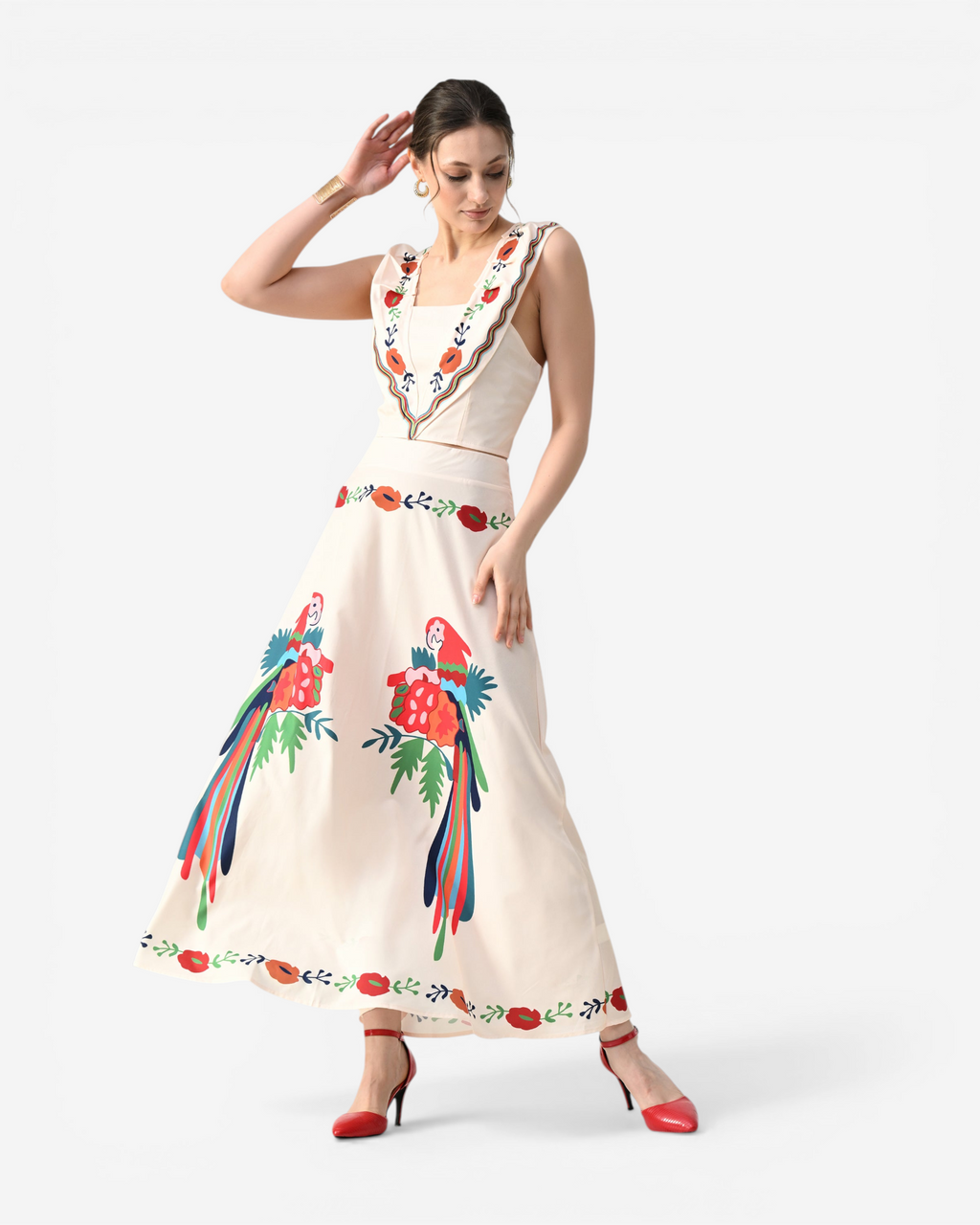 Wide Strap V-Neck Co-ord Set