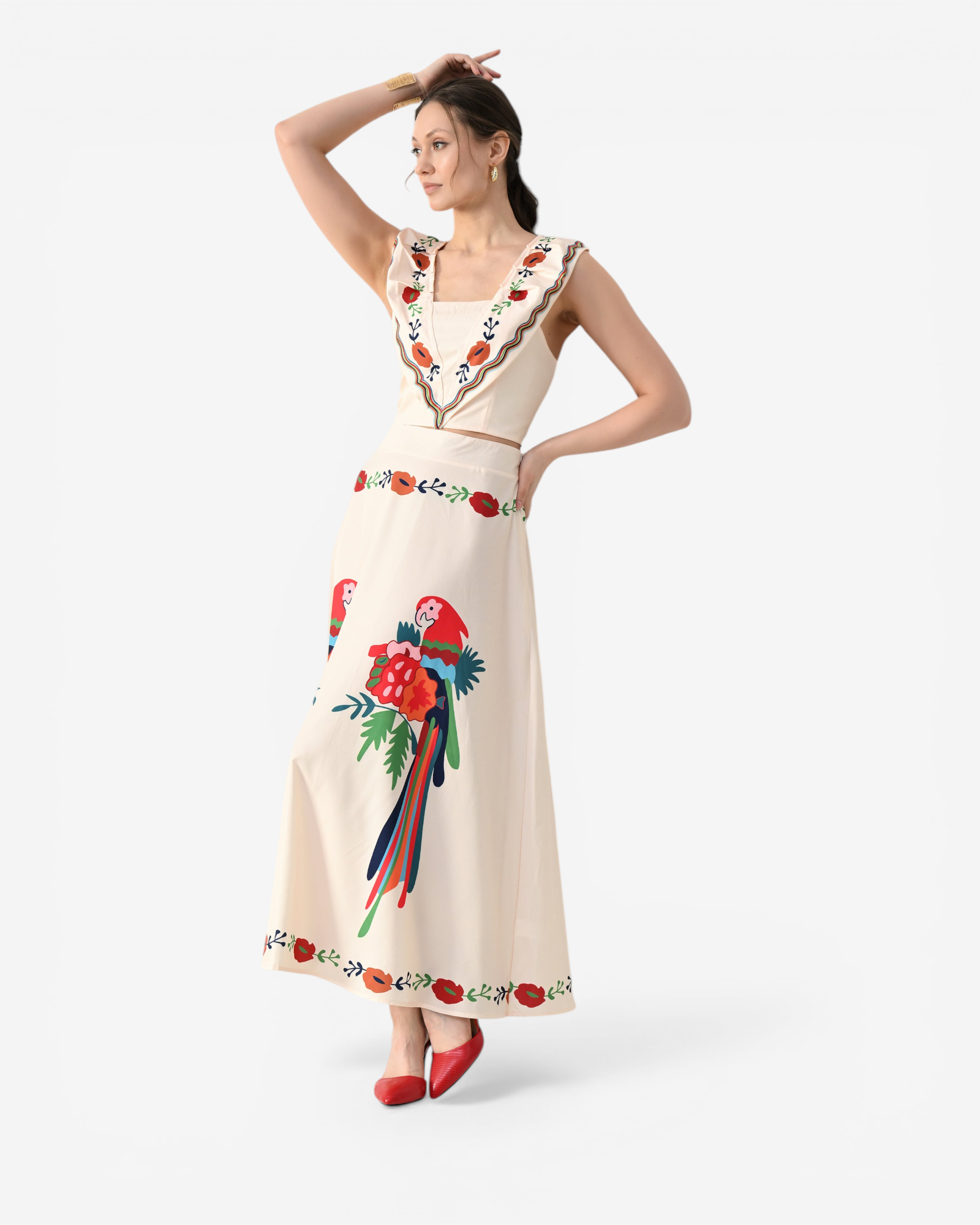 Wide Strap V-Neck Co-ord Set