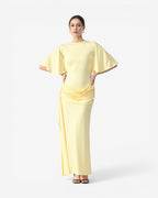 Open-Back Ruched Maxi Dress