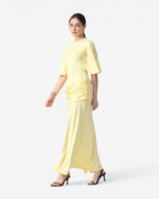 Open-Back Ruched Maxi Dress