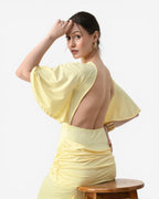 Open-Back Ruched Maxi Dress