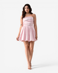 Satin Flare Mini Dress