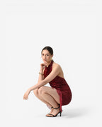 Lurex Halter fringe Dress