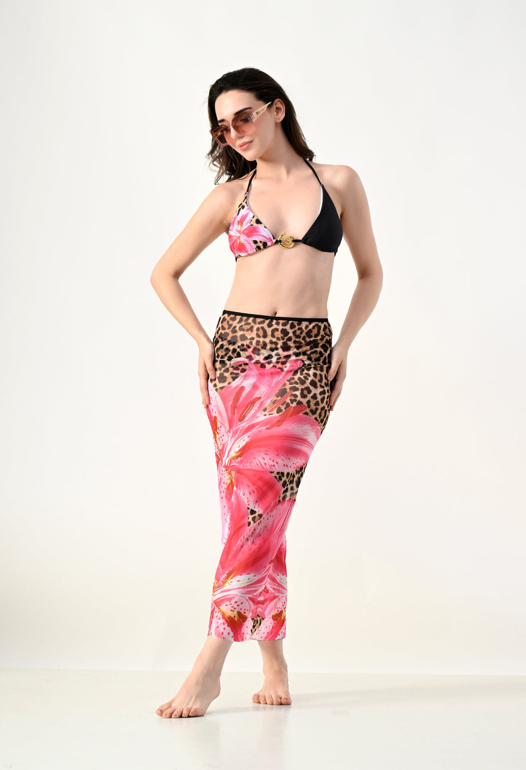 Floral Bikini & Skirt Set