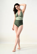 Halter Neck V-Plunge Suit
