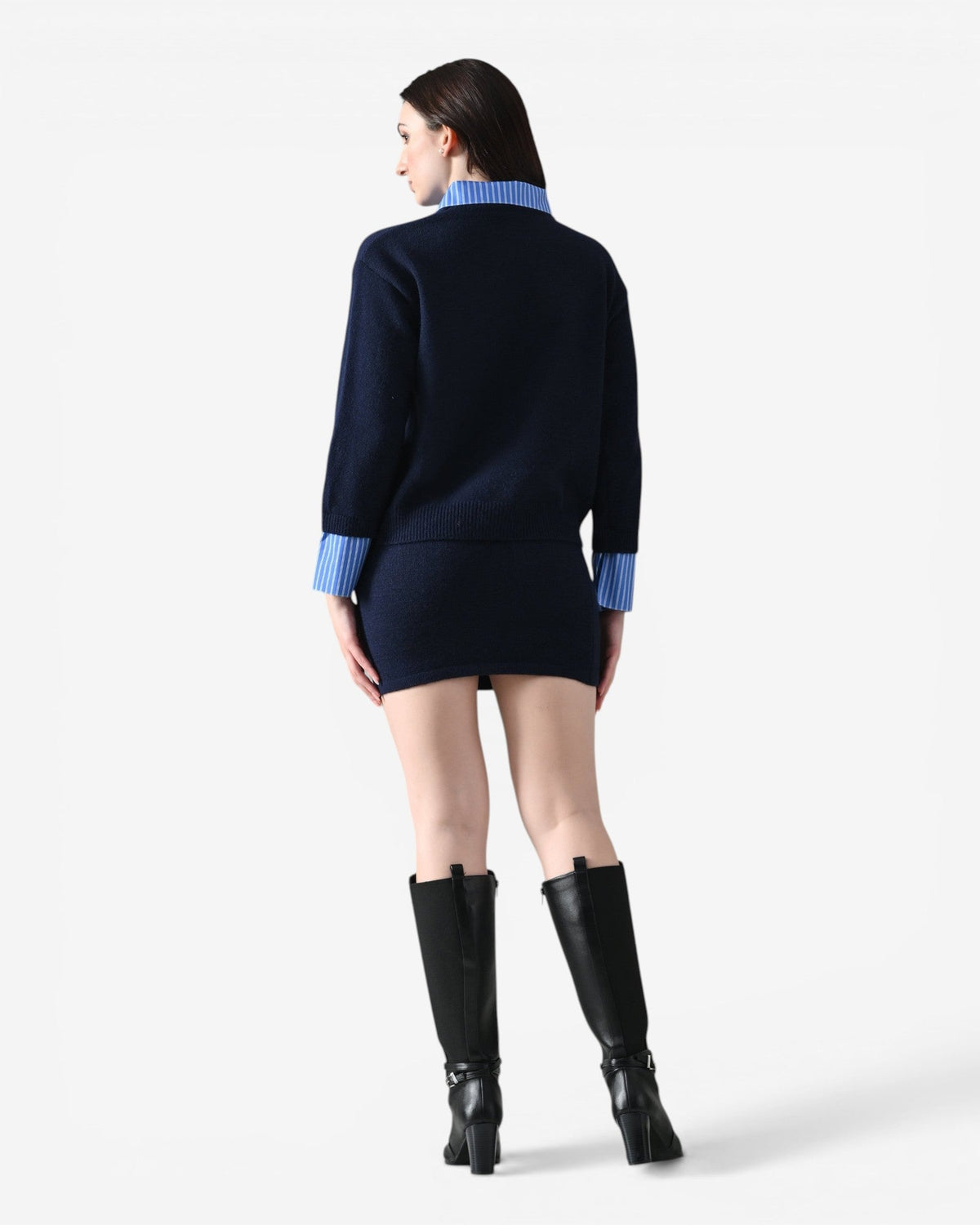 Oxford Collar Knit Set