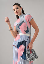 Blue Pleated Co-ord Set
