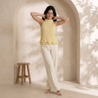 Yellow Circe Ruffled Top