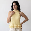 Yellow Circe Ruffled Top