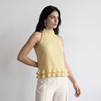 Yellow Circe Ruffled Top