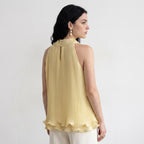 Yellow Circe Ruffled Top