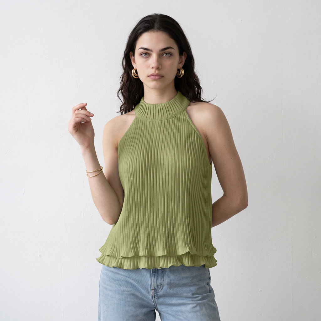 Olive Circe Ruffled Top