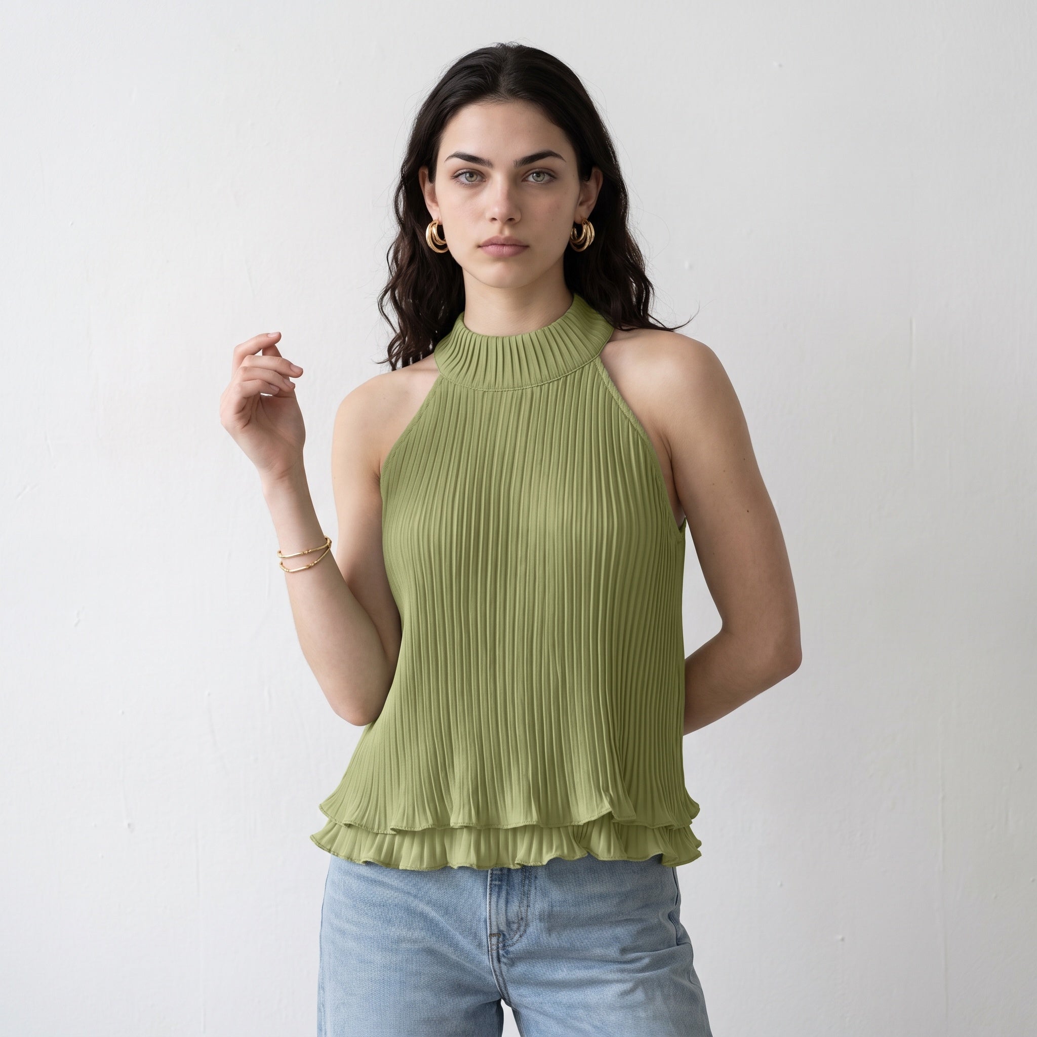 Olive Circe Ruffled Top