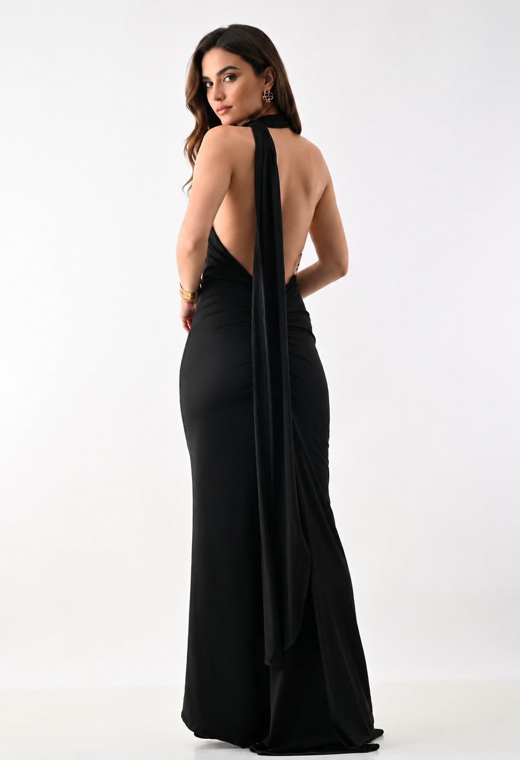 Asymmetric Strap Sash Detail Dress