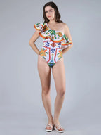 One Shoulder Monokini With Sarong