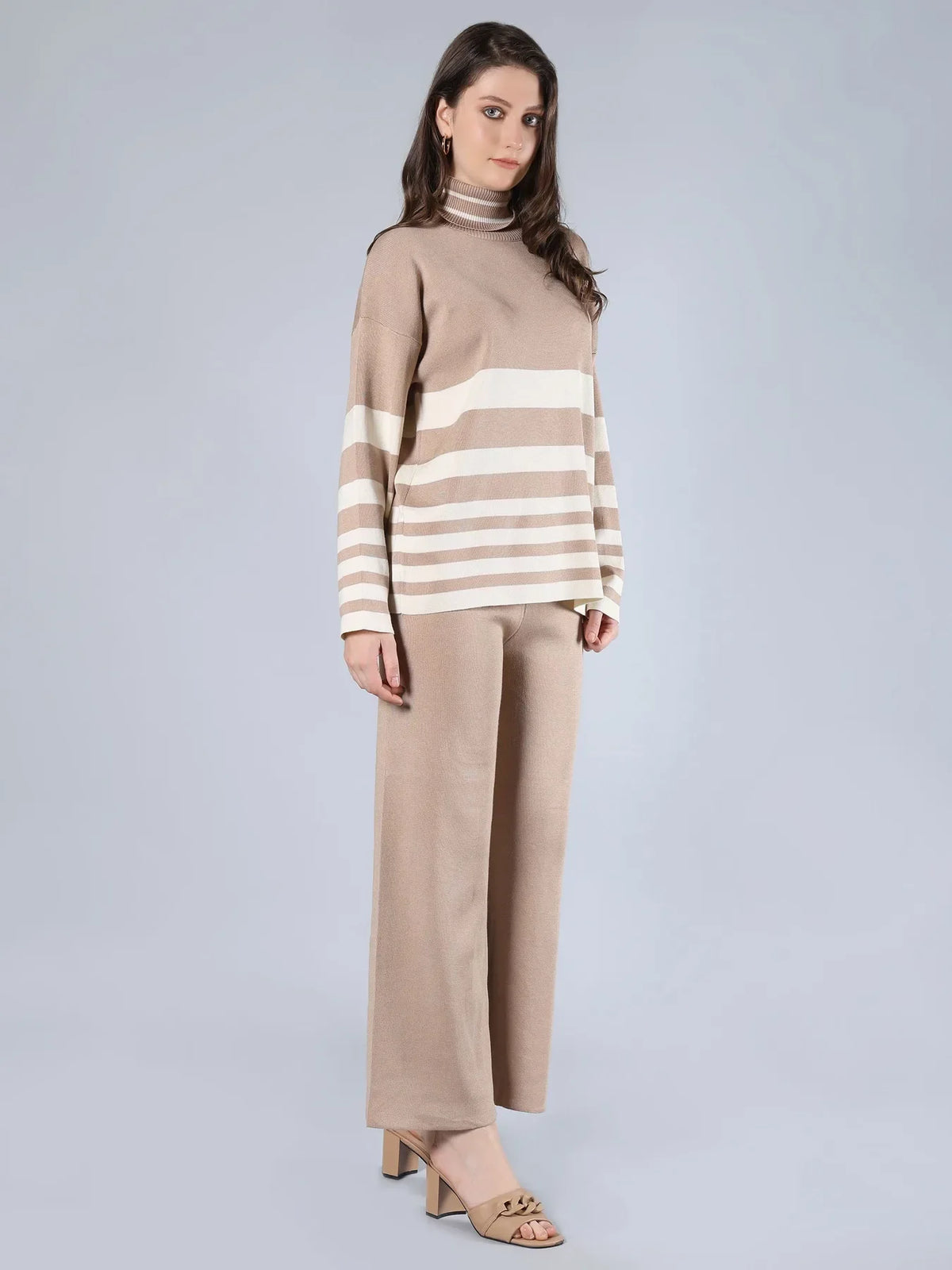 Striped Knitted Two Piece Set