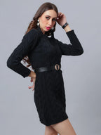 Winter Cable Knitted Sweater Dress