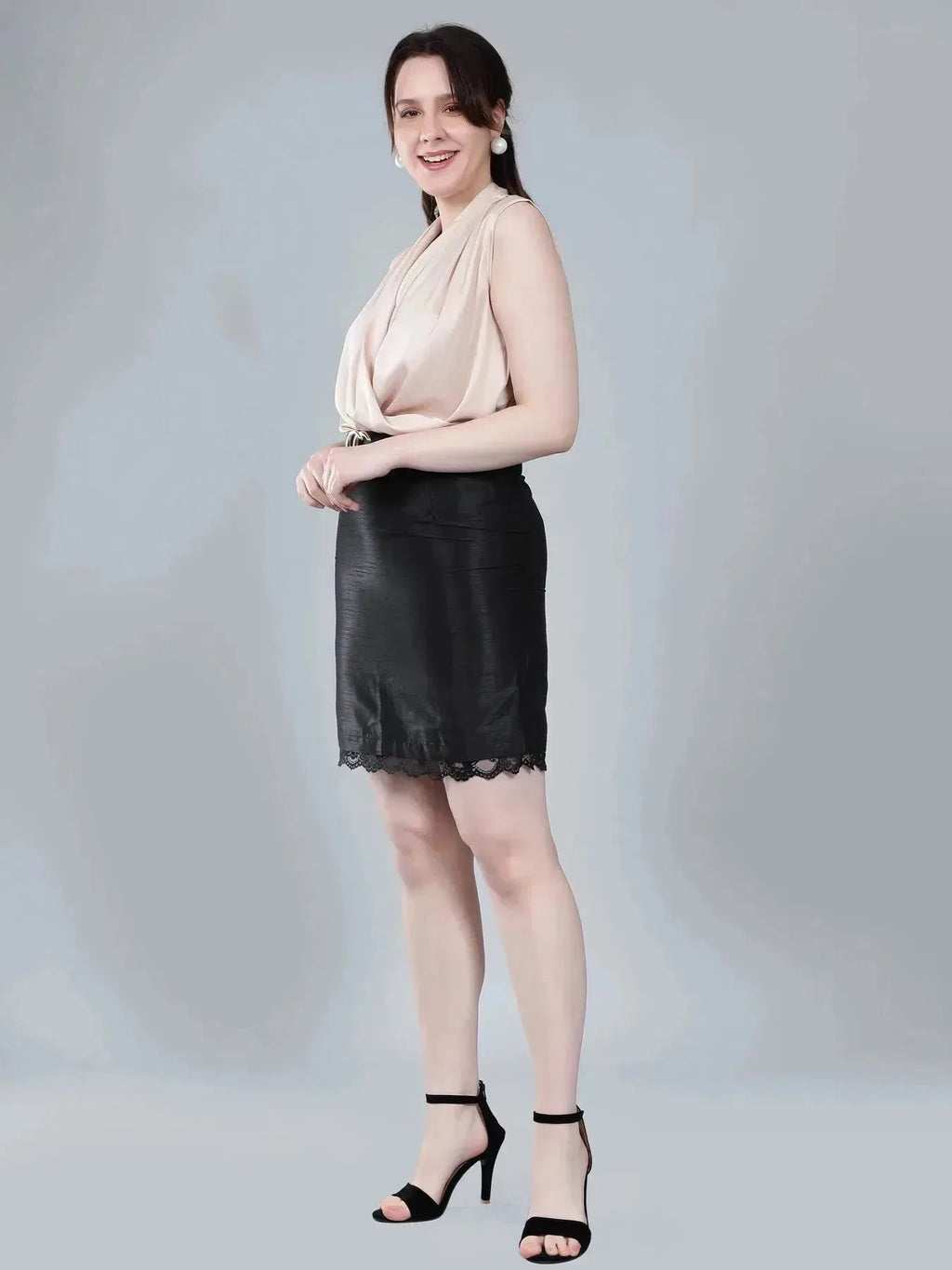 Wrap Front Sleeveless Blouse