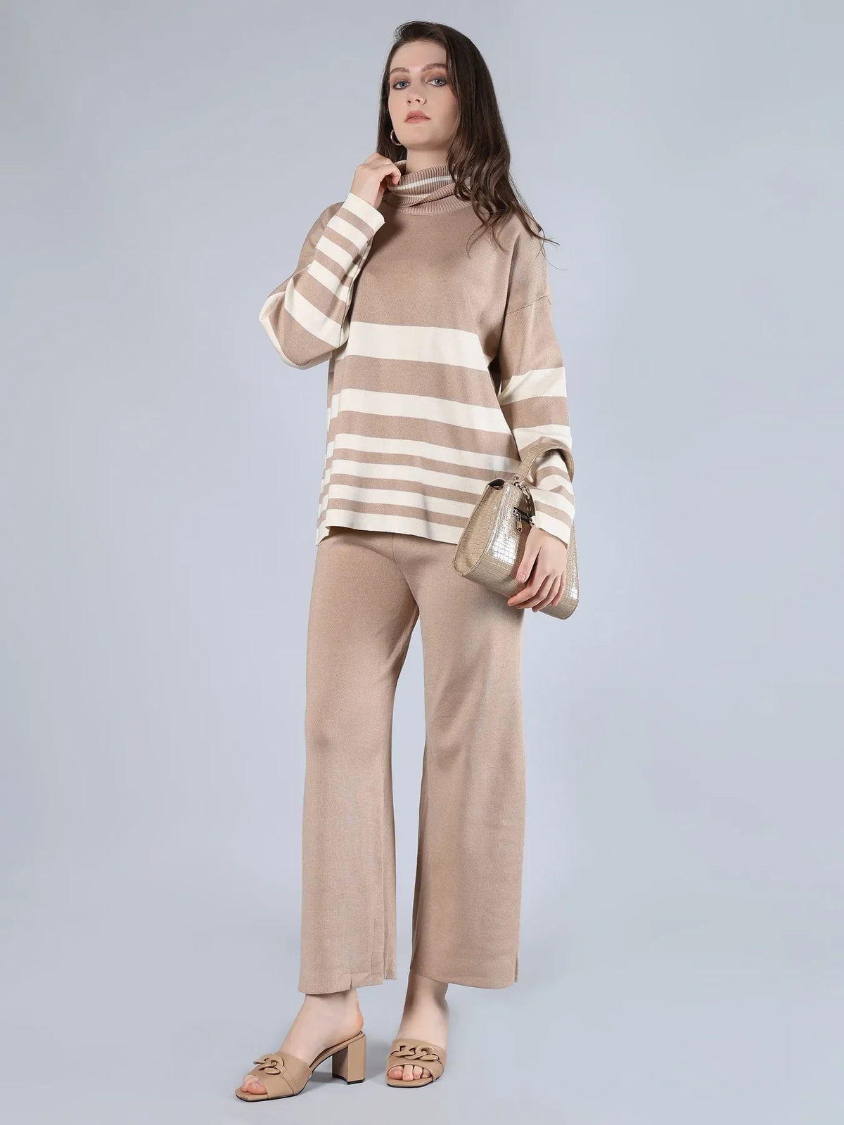 Striped Knitted Two Piece Set