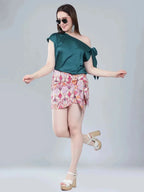 Tie Shoulder Satin Blouse