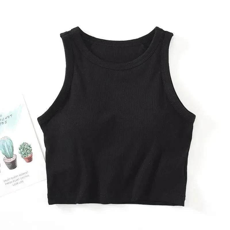 Padded Ribbed Crop Top