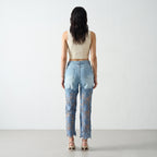 Artistic Lace Denim Jeans