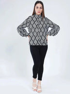 Swirl Leaf Printed Blouse