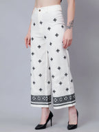 High Waist Embroidered Trousers