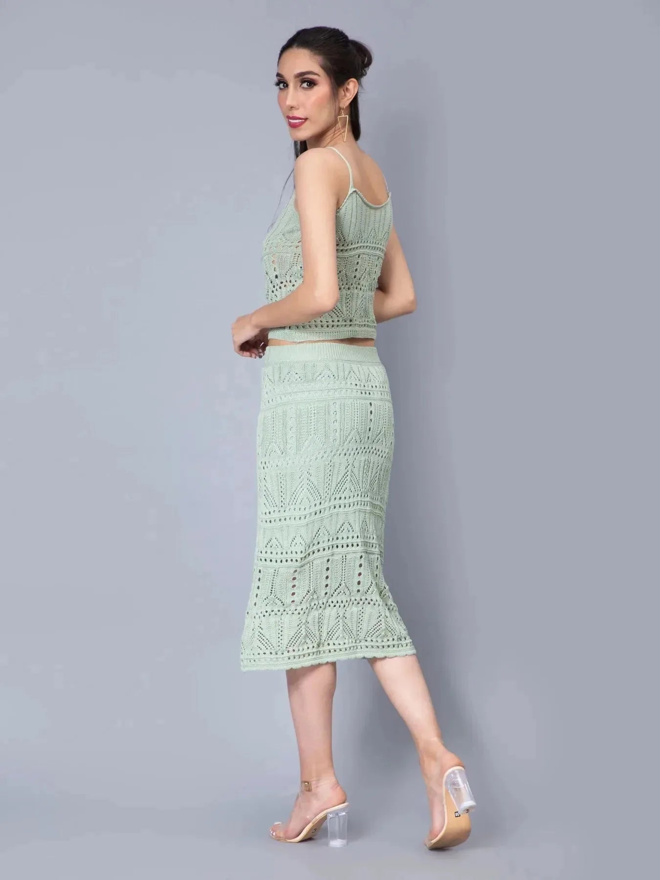 Crochet Cami and Skirt Two Piece set