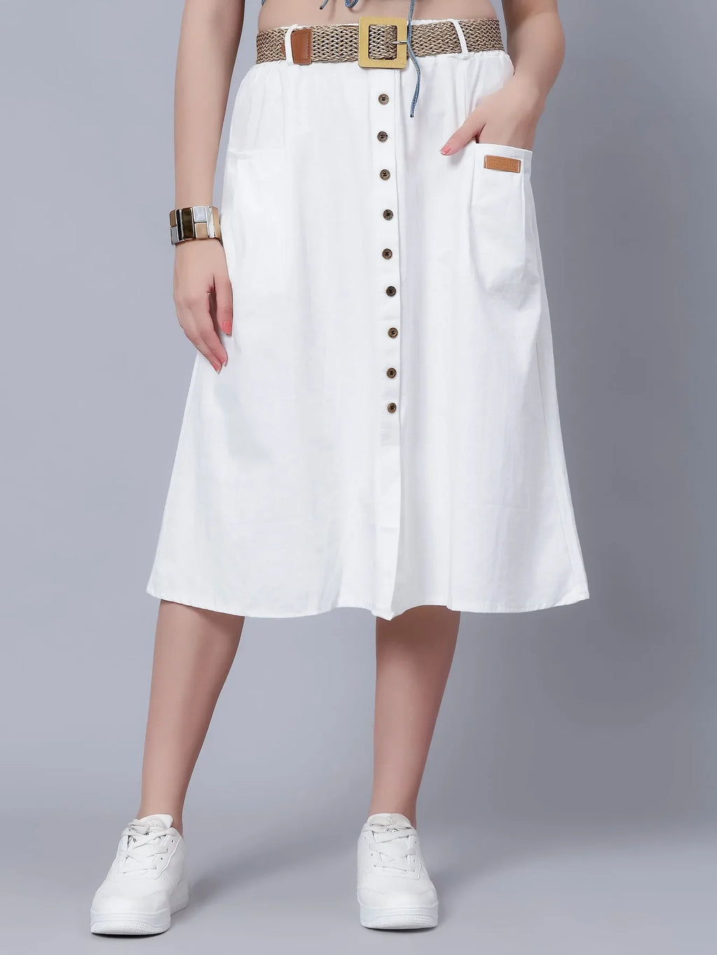 Classic Cotton Midi Skirt