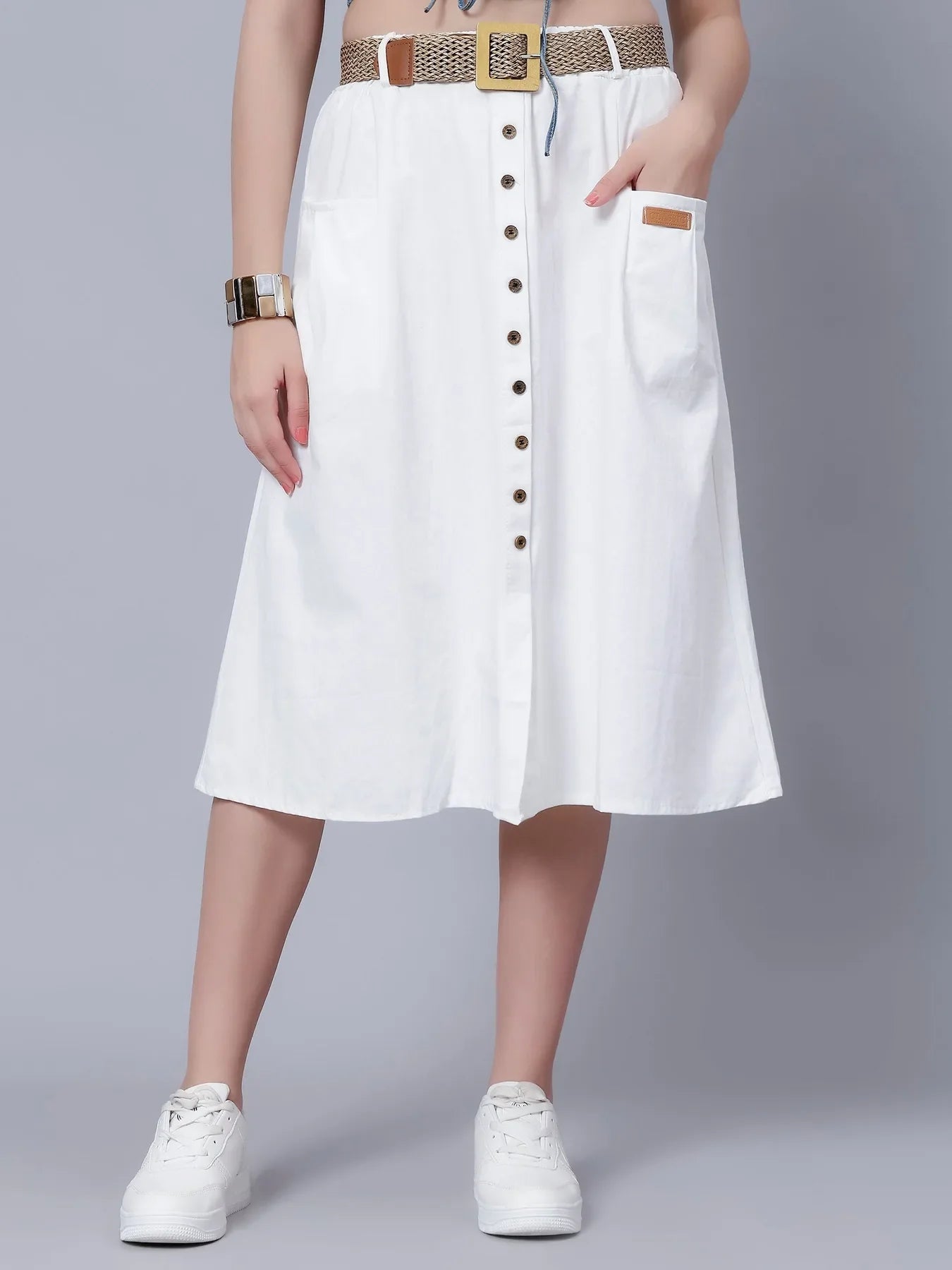 Classic Cotton Midi Skirt
