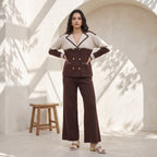 Buttoned Knit Cardigan & Pant Set